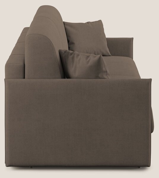 Evans Divano letto in morbido tessuto impermeabile T02 marrone