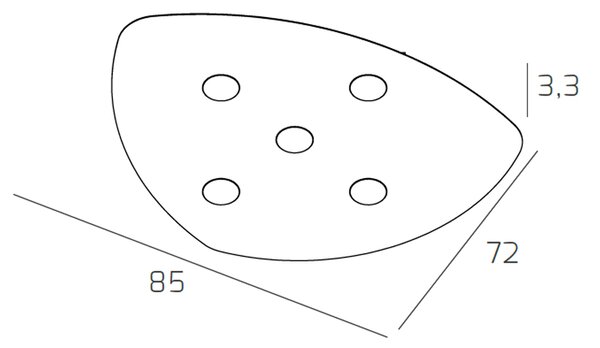 Plafoniera Moderna Shape Metallo Sabbia 5 Luci Gx53