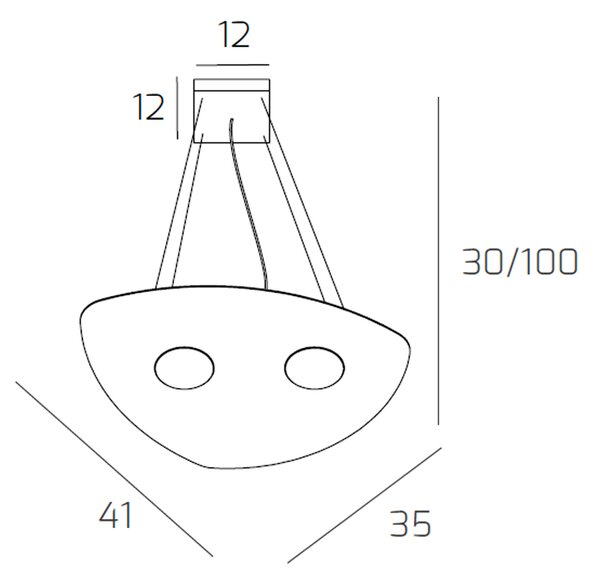 Sospensione Moderna Shape Metallo Sabbia 2 Luci Gx53