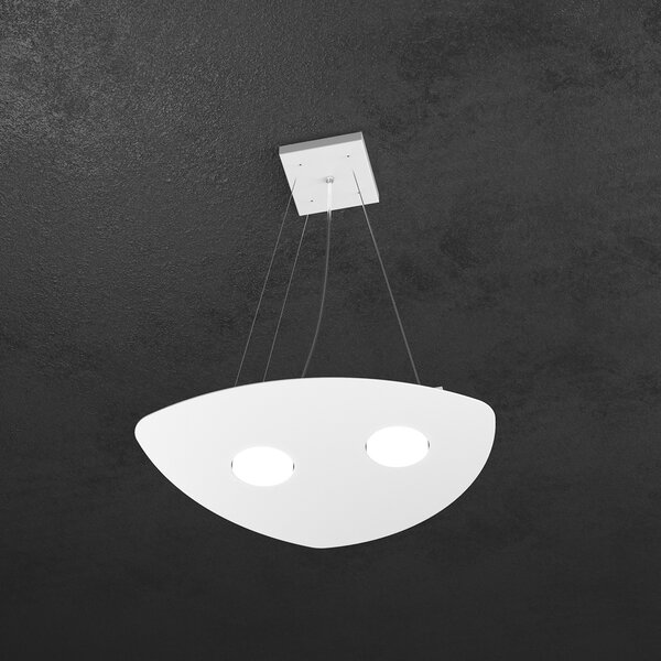 Sospensione Moderna Shape Metallo Bianco 2 Luci Gx53