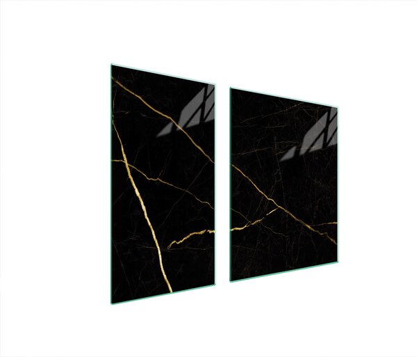 Piastre copri fornelli 2 pezzi 90x52 Vetroceramica copri piano cottura vetro tagliere marmo oro