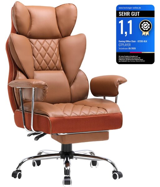 Sedia da gioco GTPLAYER, sedia da gioco, sedia da ufficio ergonomica con poggiapiedi, supporto lombare regolabile e cuscino per la testa, sedia da gioco imbottita, poltrona da gioco