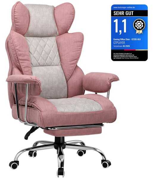 Sedia da gioco GTPLAYER, sedia da gioco, sedia da ufficio ergonomica con poggiapiedi, supporto lombare regolabile e cuscino per la testa, sedia da gioco imbottita, poltrona da gioco
