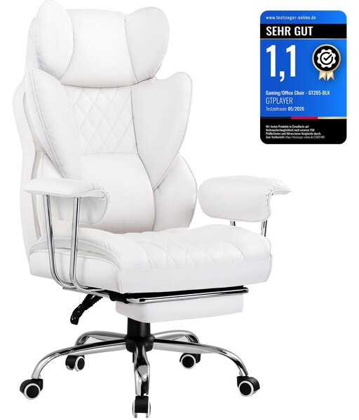 Sedia da gioco GTPLAYER, sedia da gioco, sedia da ufficio ergonomica con poggiapiedi, supporto lombare regolabile e cuscino per la testa, sedia da gioco imbottita, poltrona da gioco