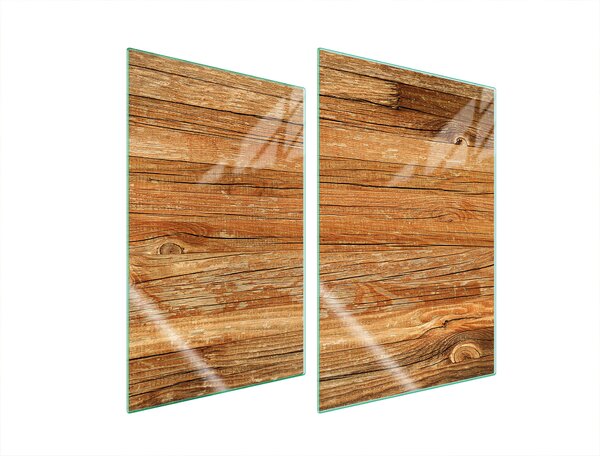 Piastre copripiano cottura 2 pezzi 35x52 Vetroceramica copripiano cottura vetro tagliere legno marrone