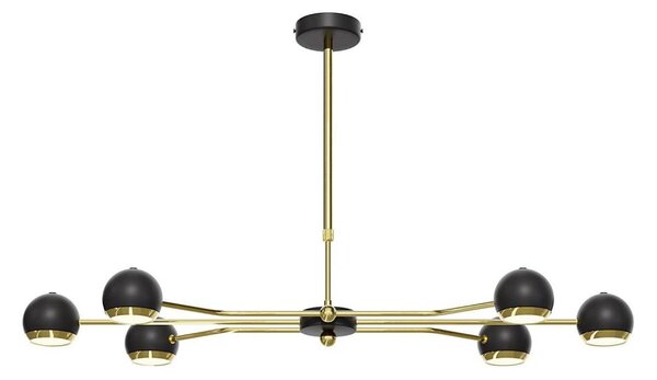 Jupiter 1979 - Lampadario a sospensione con supporto rigido TIANA 6xGU10/10W/230V nero/oro