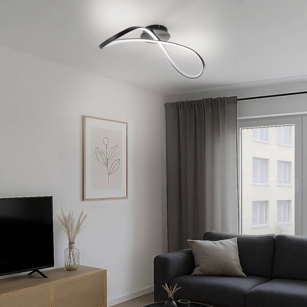 Plafoniera a LED Infinity Milagro Lighting, Nero, Soggiorno / Sala da pranzo, Metallo, Moderno, Plafoniera LED