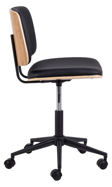 Sedia da ufficio in similpelle nera Owen - Actona