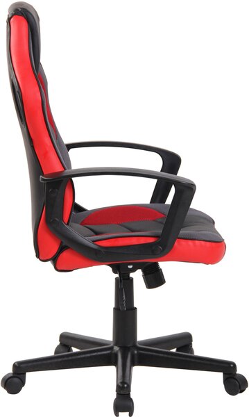 Sedia da ufficio CLP Glendale, regolabile in altezza con funzione reclinabile, nera/rossa