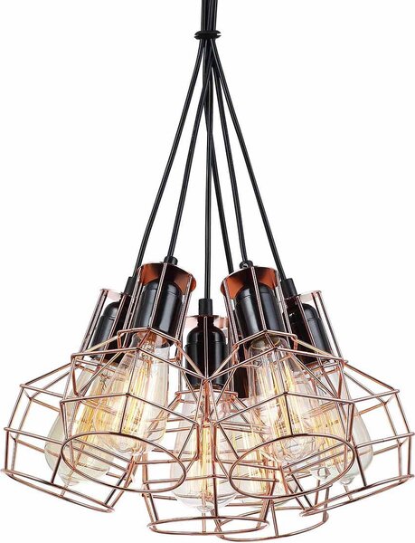 Italux Perifo lampadario industriale nero MDM-2272/6 BK+COP