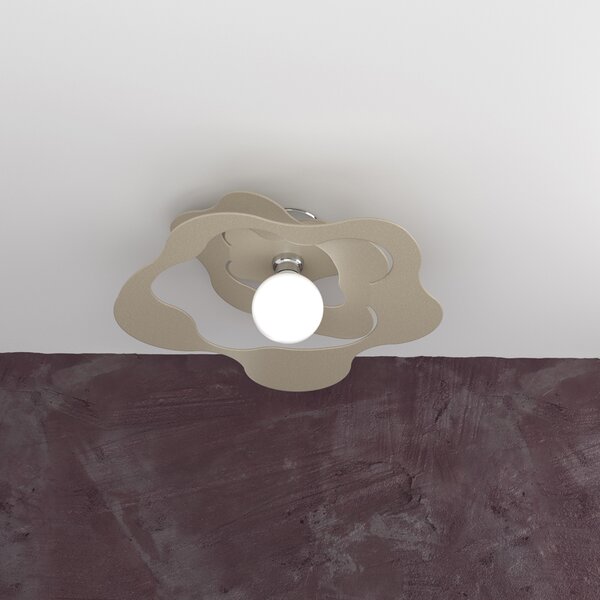 Plafoniera Moderna Ripples Metallo Sabbia 1 Luce E27 D.50Cm