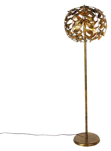 Lampada da terra vintage oro antico 45 cm a 2 luci - Tiglio