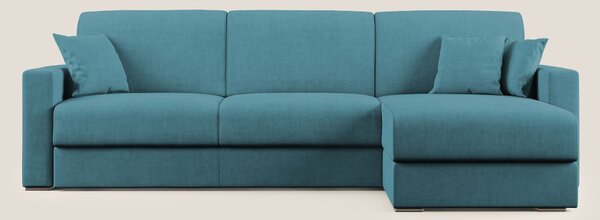 Best Divano letto angolare in tessuto impermeabile T02 azzurro