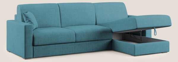 Best Divano letto angolare in tessuto impermeabile T02 azzurro