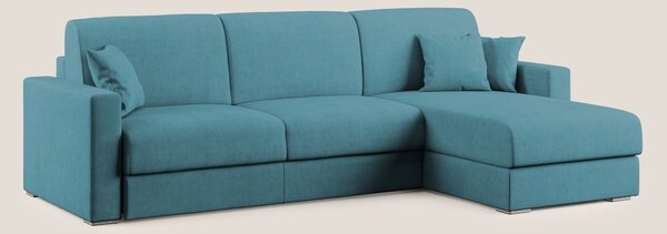 Best Divano letto angolare in tessuto impermeabile T02 azzurro