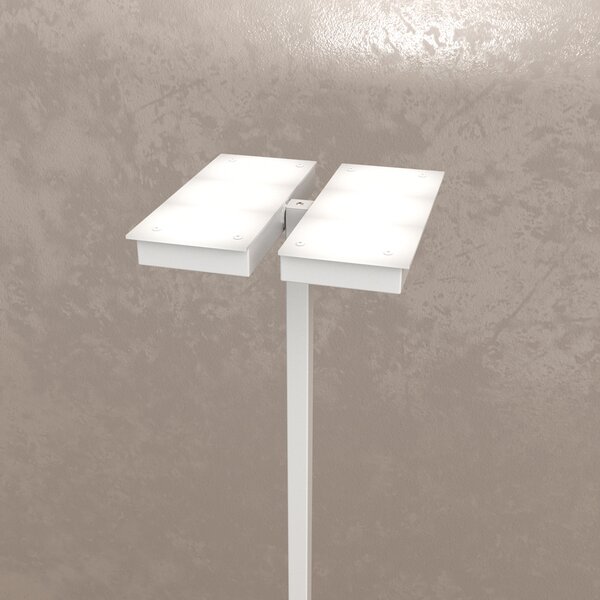 Piantana Moderna Style Metallo Grigio Vetro Bianco 6 Luci Gx53