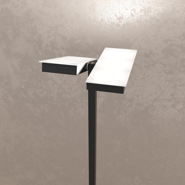 Piantana Moderna Style Metallo Nero Vetro Bianco 6 Luci Gx53