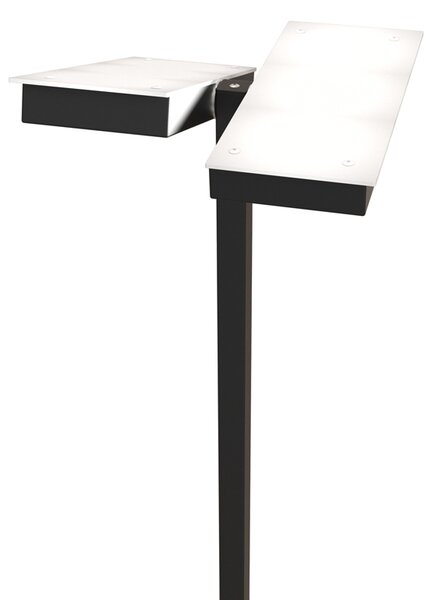 Piantana Moderna Style Metallo Nero Vetro Bianco 6 Luci Gx53