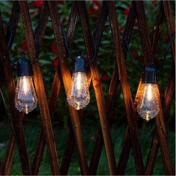 Catena luminosa a Led decorativa con pannello solare 4,5 metri 10 sfere trasparenti Bianco Caldo 2200K Wisdom