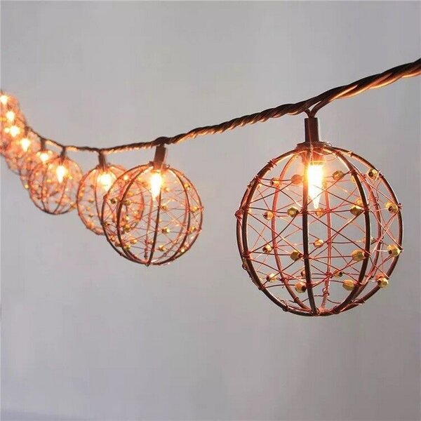 Catena luminosa a Led decorativa con pannello solare 3,8 metri 10 sfere Bianco Caldo 2200K Wisdom