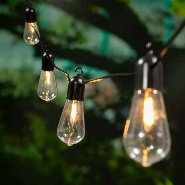 Catena luminosa a Led decorativa con pannello solare 4,5 metri 10 sfere trasparenti Bianco Caldo 2200K Wisdom
