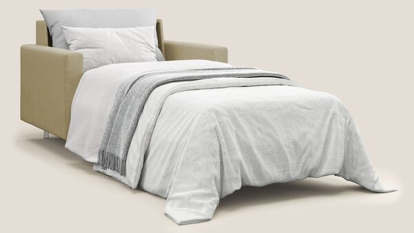 Megan poltrona letto in microfibra smacchiabile T11 beige
