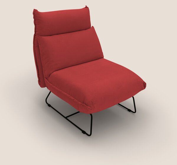 Tessa Poltroncina dal design moderno in morbida microfibra smacchiabil