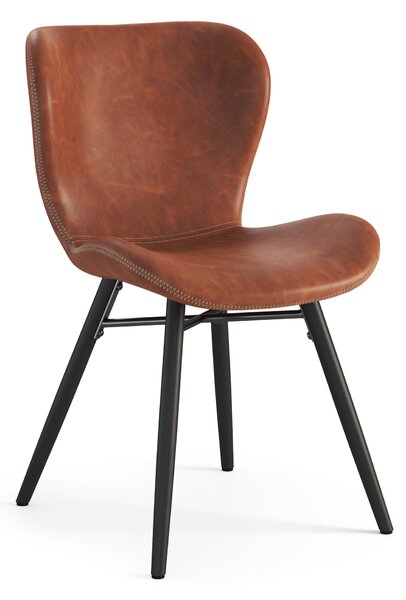 ALTEA ecopelle Retro Brandy/gambe nere - MODERNA SEDIA PER SALONE/SOGGIORNO/CUCINA/UFFICIO