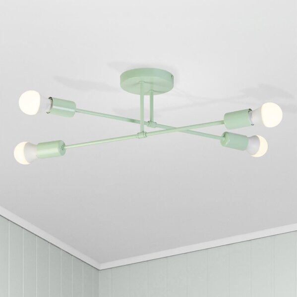 Lampadario a plafone CAMBRIDGE 4xE27/15W/230V verde