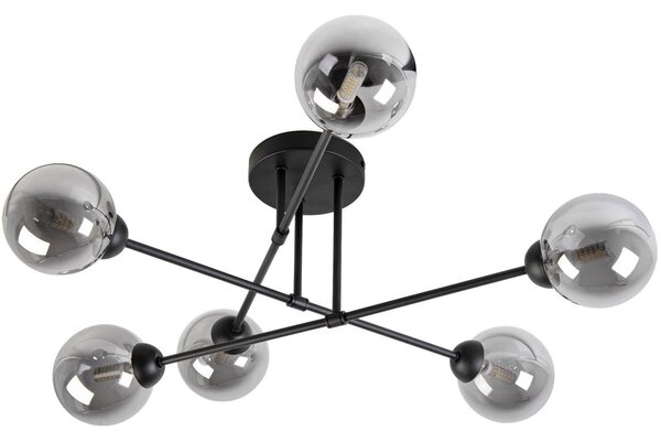 Lampadario a montaggio superficiale OBSIDIAN 6xG9/10W/230V nero/grigio fumé