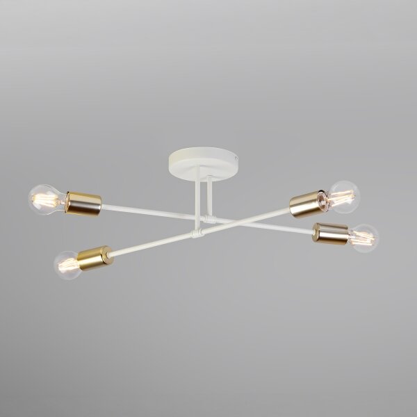 Plafoniera CAMBRIDGE 4xE27/15W/230V ottone/bianco