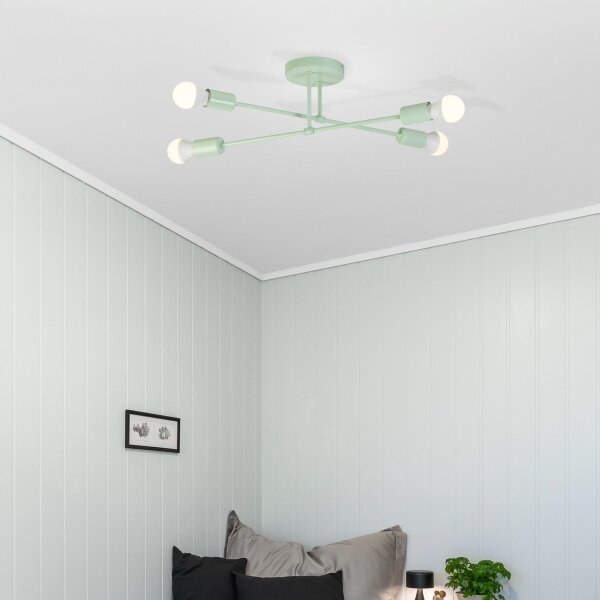 Lampadario a plafone CAMBRIDGE 4xE27/15W/230V verde
