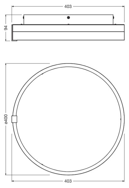 Osram - Plafoniera LED DECOR CIRCLE, 25W/230V, diametro 40 cm, nero/bianco