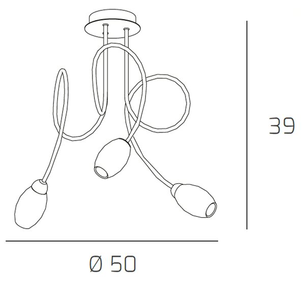 Plafoniera Contemporanea Feeling Net Metallo Cromo Vetro Trasparente 3 Luci G9
