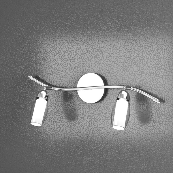 Applique Contemporanea Feeling Net Metallo Cromo Vetro Trasparente 2 Luci G9