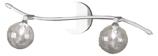 Applique Contemporanea Orizz Super Ball Metallo Cromo Vetro Pirex 4 Luci G9