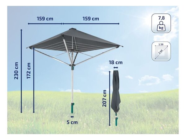 Stendino da giardino argentato 40 m LinoProtect 400 – LEIFHEIT