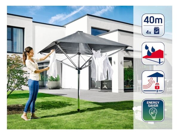 Stendino da giardino argentato 40 m LinoProtect 400 – LEIFHEIT