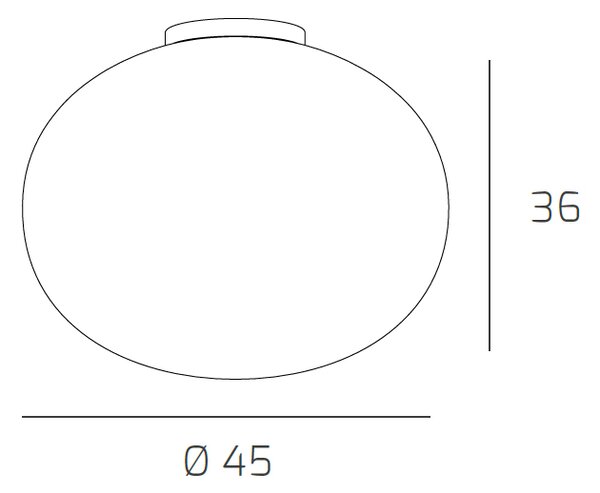 Plafoniera Contemporanea Soft Metallo Cromo Vetro Acidato Opaco 1 Luce E27 45Cm