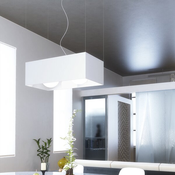 Sospensione Moderna Loft Metallo Cromo 2 Luci E27