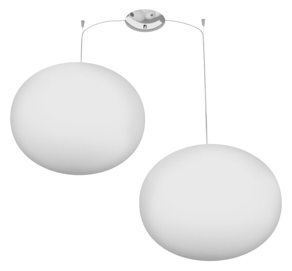 Sospensione Contemp Decentratori Soft Metallo Cromo Vetro Opaco 2 Luci E27