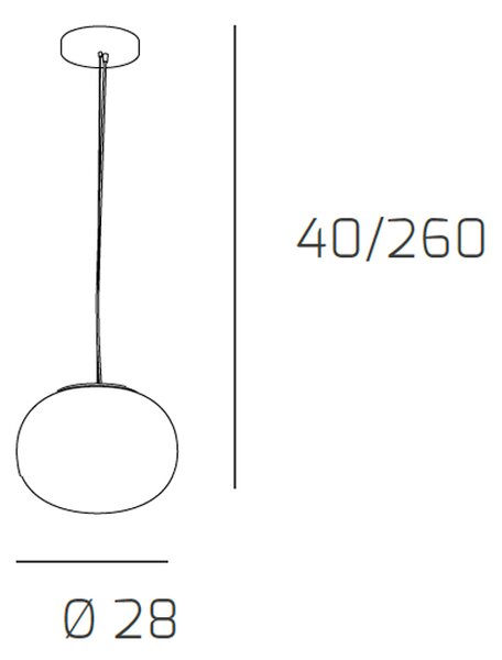 Sospensione Contemporanea Soft Metallo Cromo Vetro Acidato Opaco 1 Luce E27 28Cm