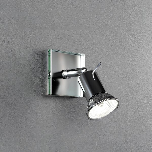 Applique Contemporanea Nuts Metallo Cromo Vetro Trasparente 1 Luce Gu10