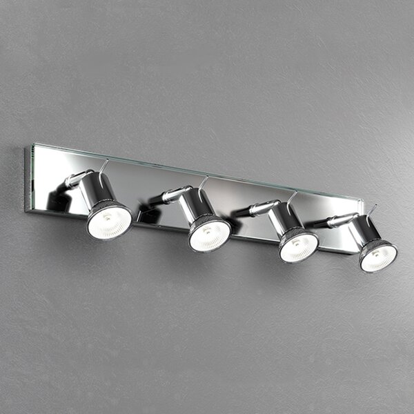 Applique Contemporanea Nuts Metallo Cromo Vetro Trasparente 4 Luci Gu10