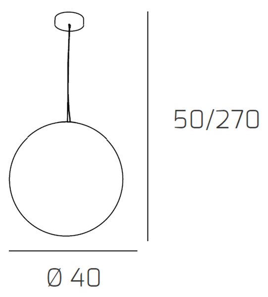 Sospensione Contemporanea Moon Metallo Cromo Vetro Rosso 1 Luce E27 D.40Cm