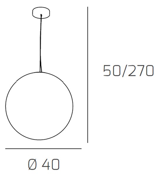 Sospensione Contemporanea Moon Metallo Cromo Vetro Bianco 1 Luce E27 D.40Cm