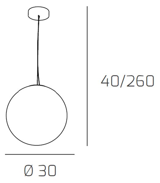 Sospensione Contemporanea Moon Metallo Cromo Vetro Rosso 1 Luce E27 D.30Cm