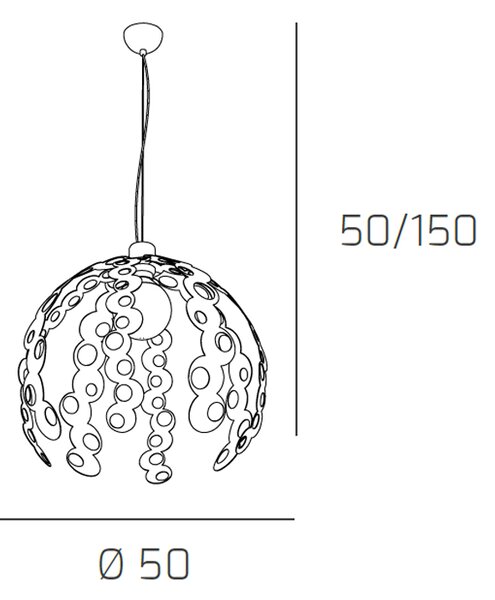 Sospensione Contemporanea Chain Metallo Bianco E Cromo 1 Luce E27