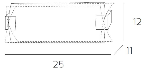 Applique Contemp Swinging Metallo Cromo Vetro Bianco Extrachiaro 1 Luce E27 25Cm