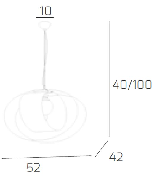 Sospensione Moderna Lap Metallo E Vetro Bianco 1 Luce E27 52Cm